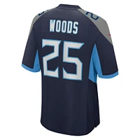 Men's Nike Xavier Woods  Navy Tennessee Titans Team Game Jersey