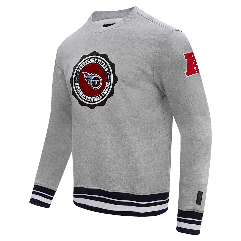 Sweat-shirt à enfiler avec écusson des Titans du Tennessee Pro Standard pour homme, gris chiné