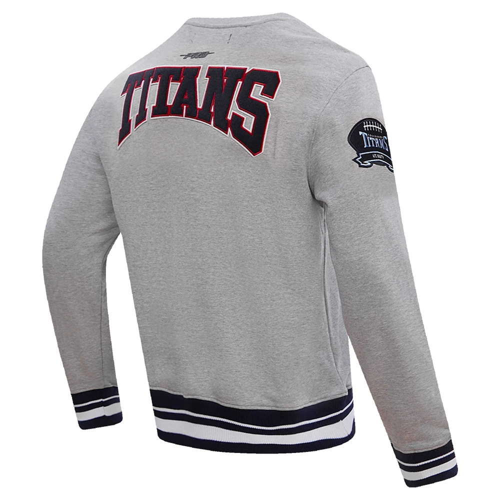 Sweat-shirt à enfiler avec écusson des Titans du Tennessee Pro Standard pour homme, gris chiné