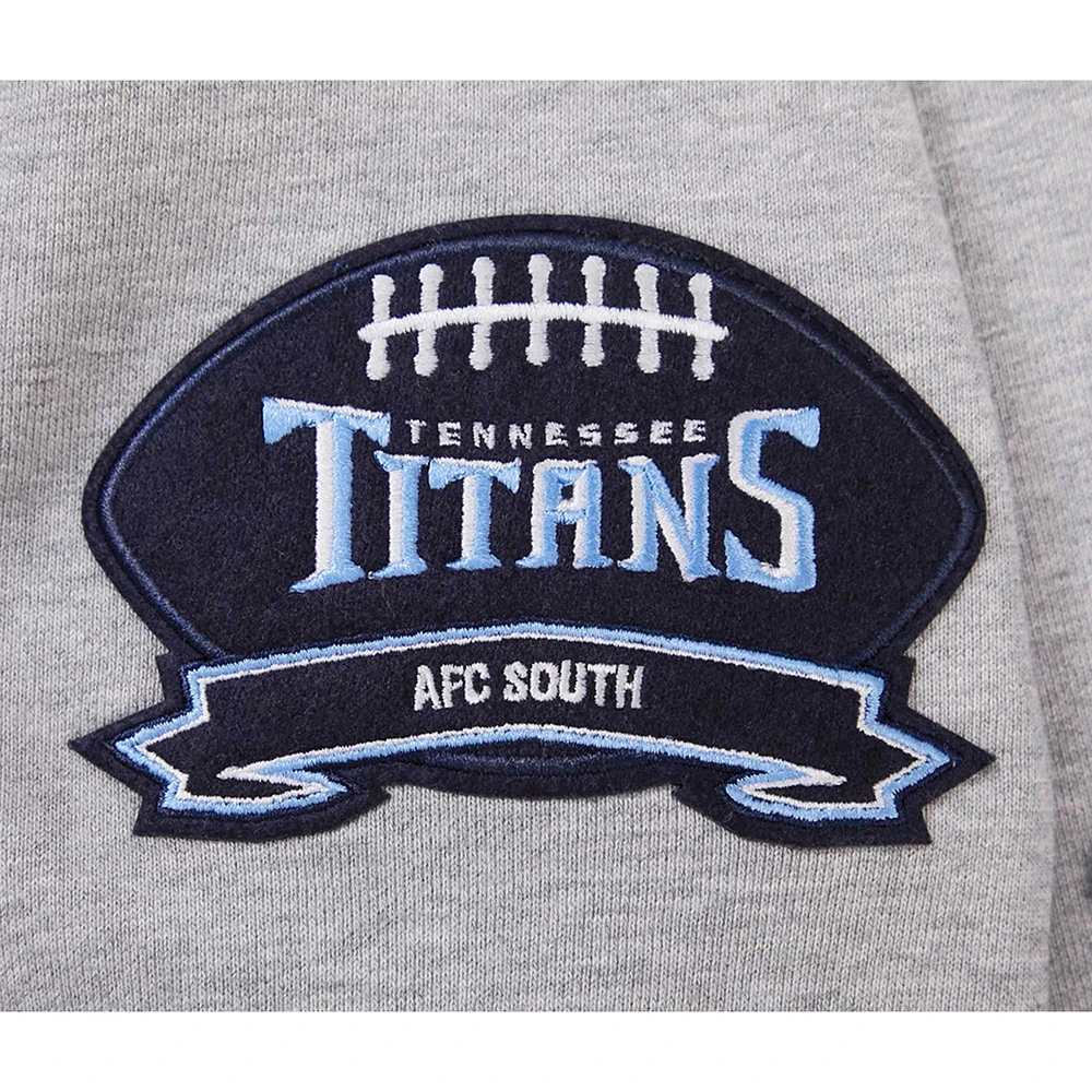 Men's Pro Standard Heather Gray Tennessee Titans Crest Emblem Pullover Sweatshirt