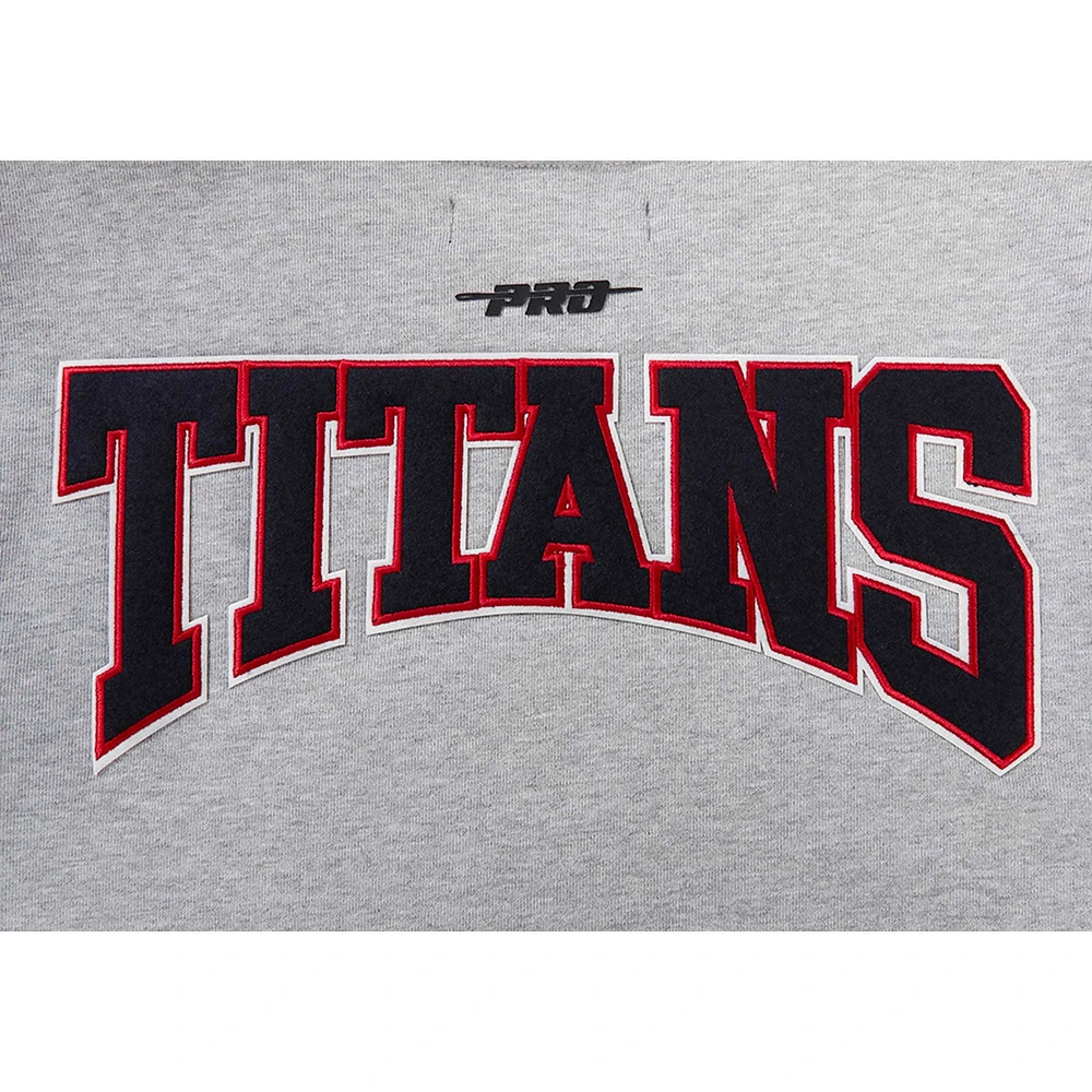 Sweat-shirt à enfiler avec écusson des Titans du Tennessee Pro Standard pour homme, gris chiné