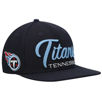 Tennessee Titans Pro Standard Script Wordmark Snapback Hat - Navy