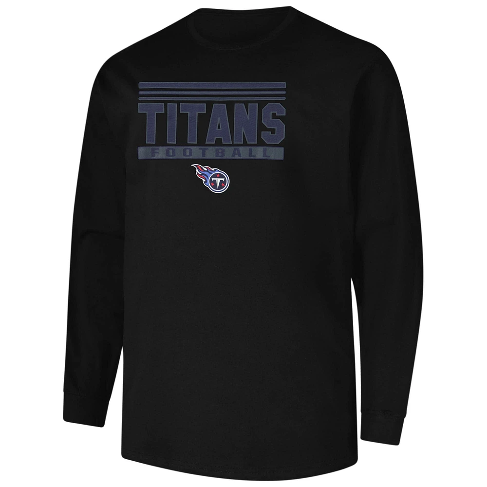 Men's Profile  Black Tennessee Titans Big & Tall Pop Long Sleeve T-Shirt