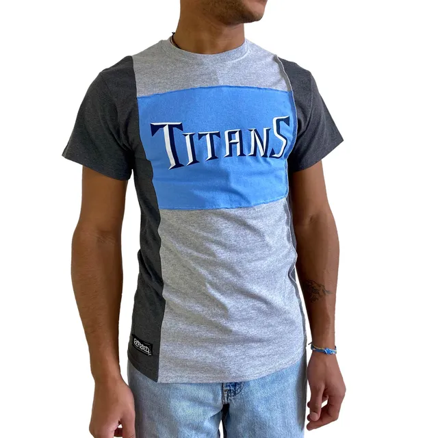 REFRIED APPAREL Men's Refried Apparel Navy/Heathered Gray Tennessee Titans  Sustainable Split T-Shirt