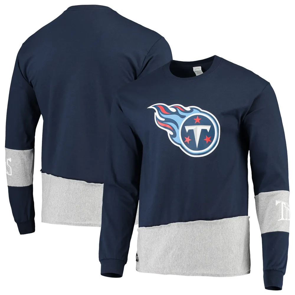 Lids Tennessee Titans Refried Apparel Sustainable Upcycled Angle Long  Sleeve T-Shirt - Navy/Gray