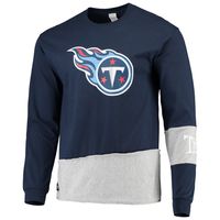 Men's Refried Apparel Navy/Gray Tennessee Titans Sustainable Upcycled Angle Long Sleeve T-Shirt