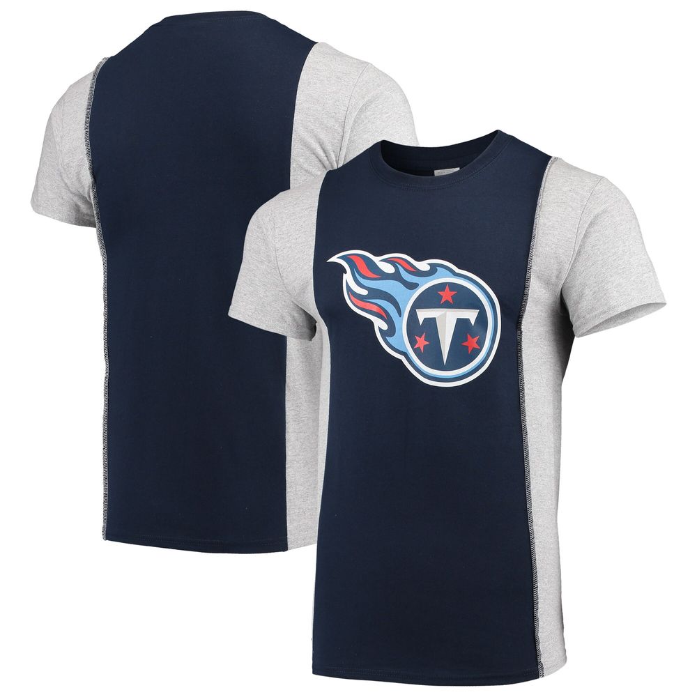 Men's Refried Apparel Navy/Gray Tennessee Titans Sustainable Upcycled Split T-Shirt