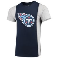 Men's Refried Apparel Navy/Gray Tennessee Titans Sustainable Upcycled Split T-Shirt