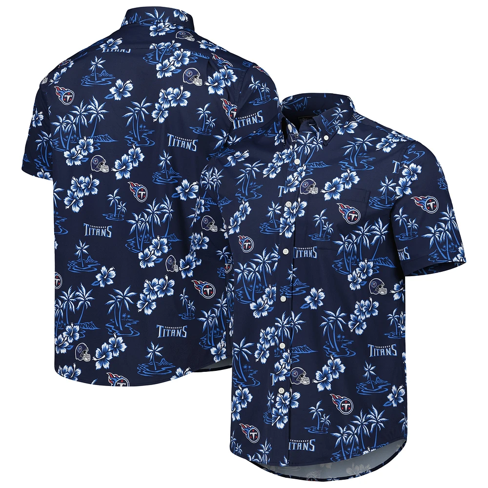 Chemise boutonnée Kekai pour homme Reyn Spooner bleu marine Tennessee Titans