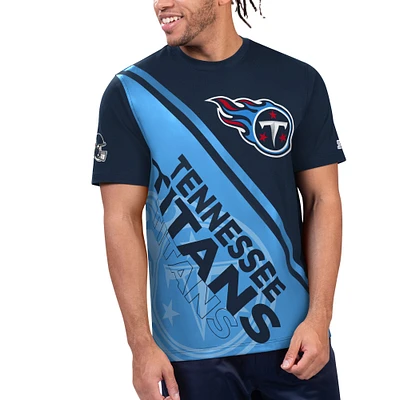 T-shirt graphique Starter pour hommes, bleu marine/bleu clair, Tennessee Titans Finish Line Extreme