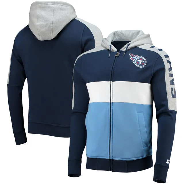 Youth Tennessee Titans Navy Colorblock Full-Zip Hoodie