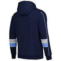 Men's Starter Navy Tennessee Titans Captain Pullover Hoodie