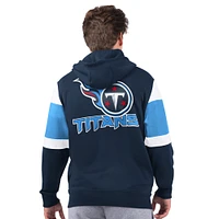 Sweat à capuche zippé Tennessee Titans Extreme pour homme, bleu marine