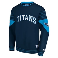 Men's Starter Navy Tennessee Titans Face-Off Pullover Sweatshirt