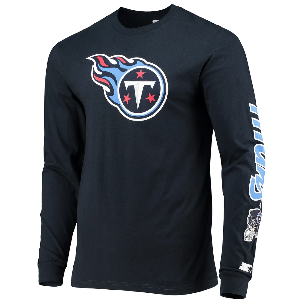 Men's Starter Navy Tennessee Titans Halftime Long Sleeve T-Shirt