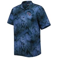 Men's Tommy Bahama Navy Tennessee Titans Big & Tall Coast Luminescent Fronds Camp IslandZone Button-Up Shirt