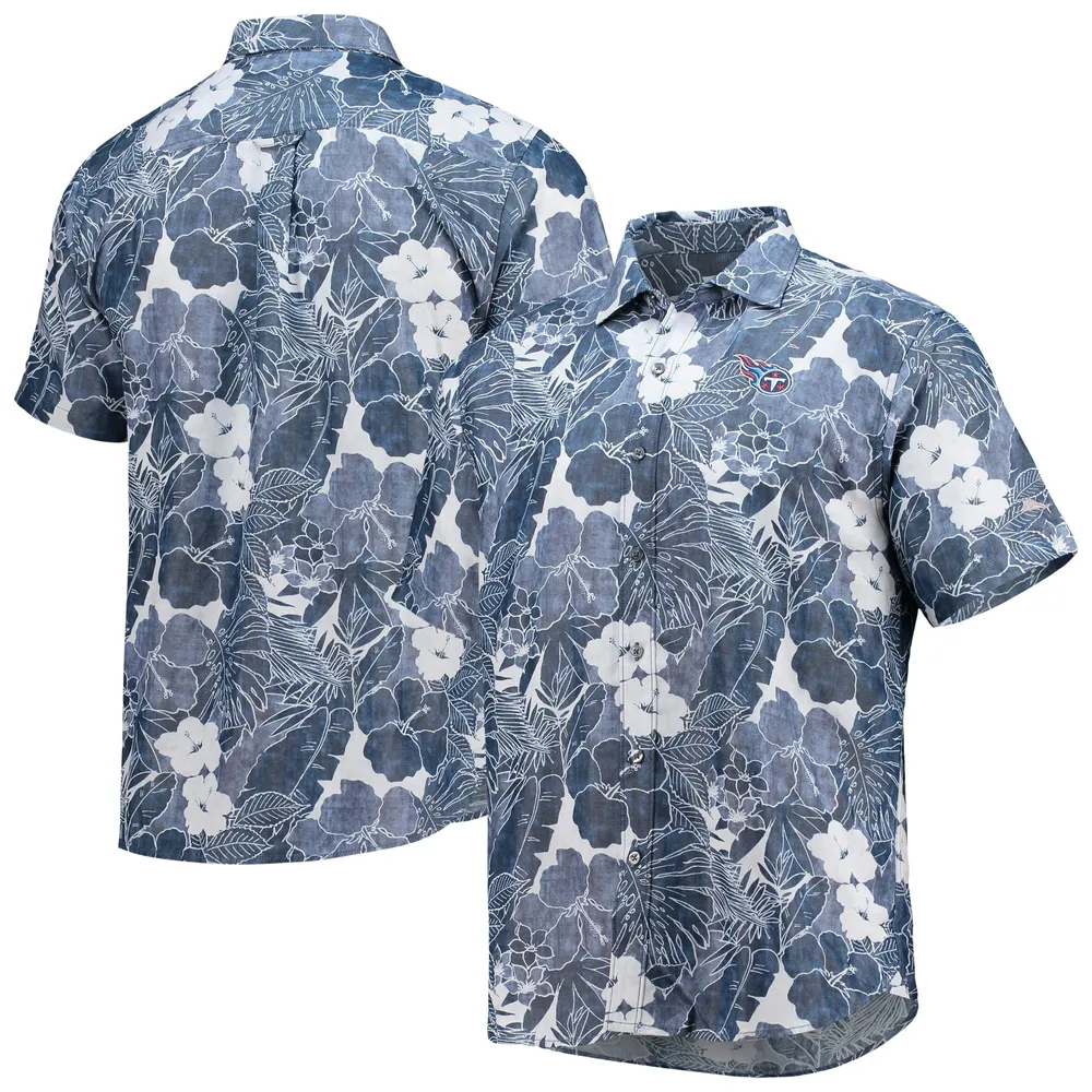 Tommy Bahama Men's Tommy Bahama Navy Tennessee Titans Big & Tall Bahama  Coast Luminescent Fronds Camp IslandZone Button-Up Shirt