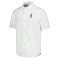 Chemise de camp boutonnée Tommy Bahama White Buffalo Bills Sport Coconut Point Palm Vista IslandZone pour hommes