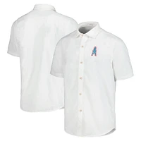 Chemise de camp boutonnée Tommy Bahama White Buffalo Bills Sport Coconut Point Palm Vista IslandZone pour hommes