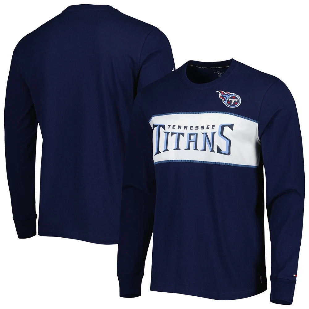 T-shirt à manches longues Tommy Hilfiger Tennessee Titans Peter Team pour homme, bleu marine