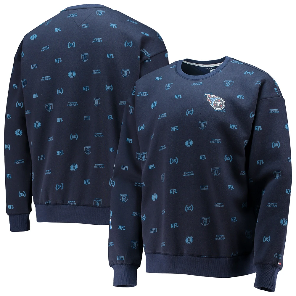 Sweat-shirt à enfiler graphique Tommy Hilfiger pour hommes Tennessee Titans Reid bleu marine