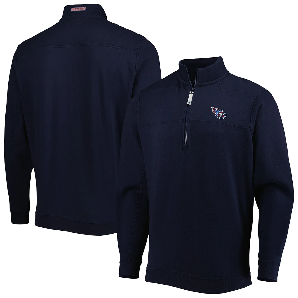 Men's Vineyard Vines Navy Tennessee Titans Shep Shirt Quarter-Zip Sweatshirt