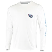 Men's Vineyard Vines White Tennessee Titans Whale Helmet Long Sleeve T-Shirt