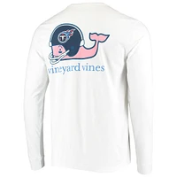 Men's Vineyard Vines White Tennessee Titans Whale Helmet Long Sleeve T-Shirt