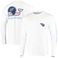 Men's Vineyard Vines White Tennessee Titans Whale Helmet Long Sleeve T-Shirt