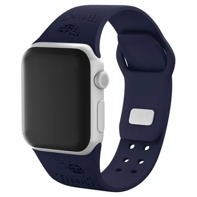 Tennessee Titans Debossed Silicone Apple Watch Band - Navy