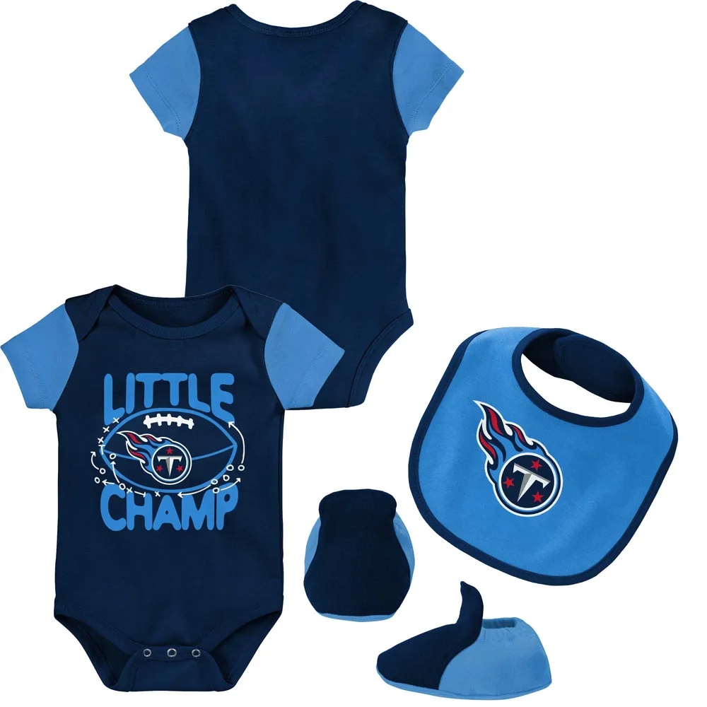 Newborn & Infant Navy/Light Blue Tennessee Titans Too Much Love Two-Piece  Bodysuit Set