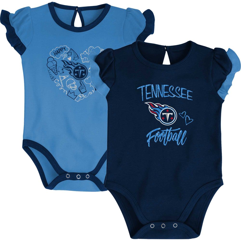 Newborn & Infant Navy/Light Blue Tennessee Titans Too Much Love Two-Piece Bodysuit Set