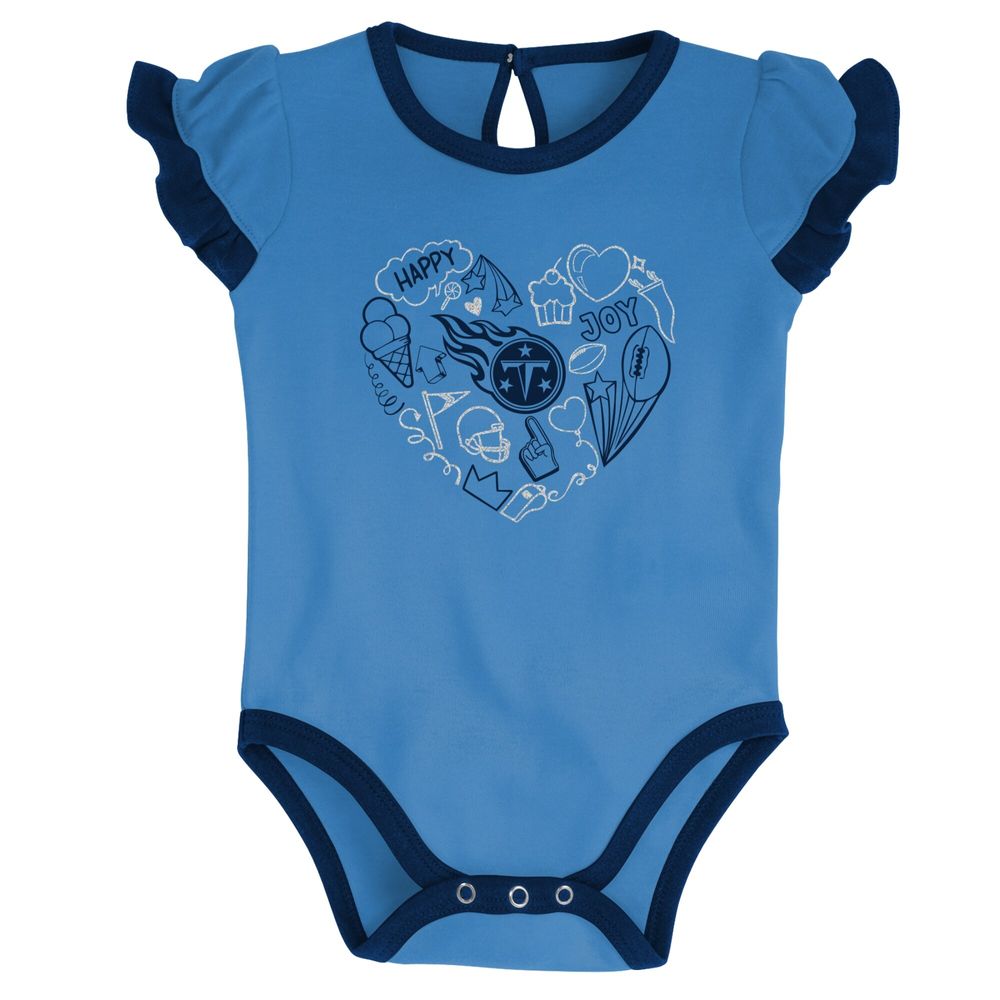 Newborn & Infant Navy/Light Blue Tennessee Titans Too Much Love Two-Piece Bodysuit Set