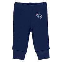 Newborn & Infant WEAR by Erin Andrews Gray/Navy/White Tennessee Titans Three-Piece Turn Me Around Bodysuits Pant Set