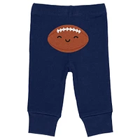 Newborn & Infant WEAR by Erin Andrews Gray/Navy/White Tennessee Titans Three-Piece Turn Me Around Bodysuits Pant Set