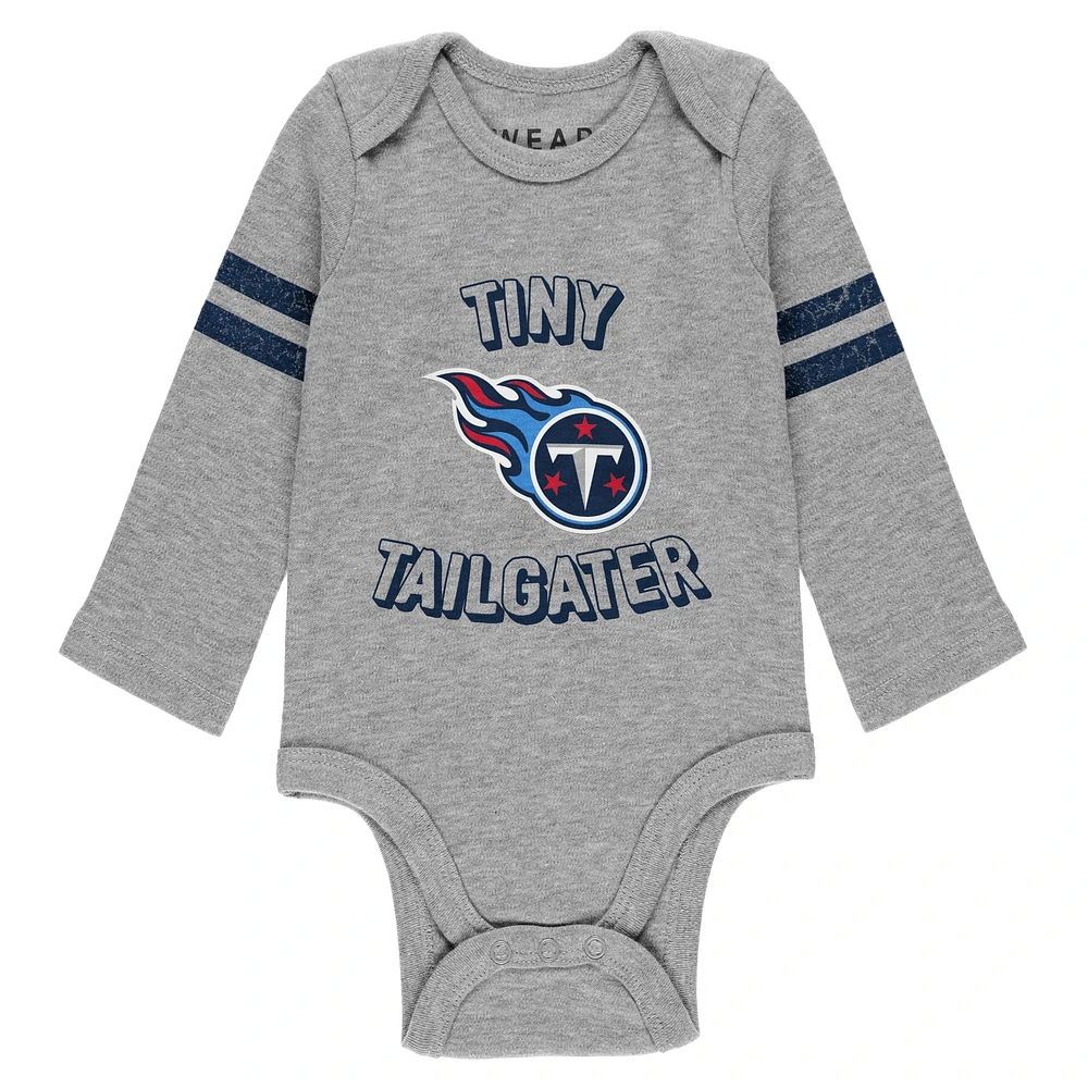 Newborn & Infant WEAR by Erin Andrews Gray/Navy/White Tennessee Titans Three-Piece Turn Me Around Bodysuits Pant Set