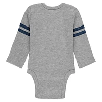 Newborn & Infant WEAR by Erin Andrews Gray/Navy/White Tennessee Titans Three-Piece Turn Me Around Bodysuits Pant Set