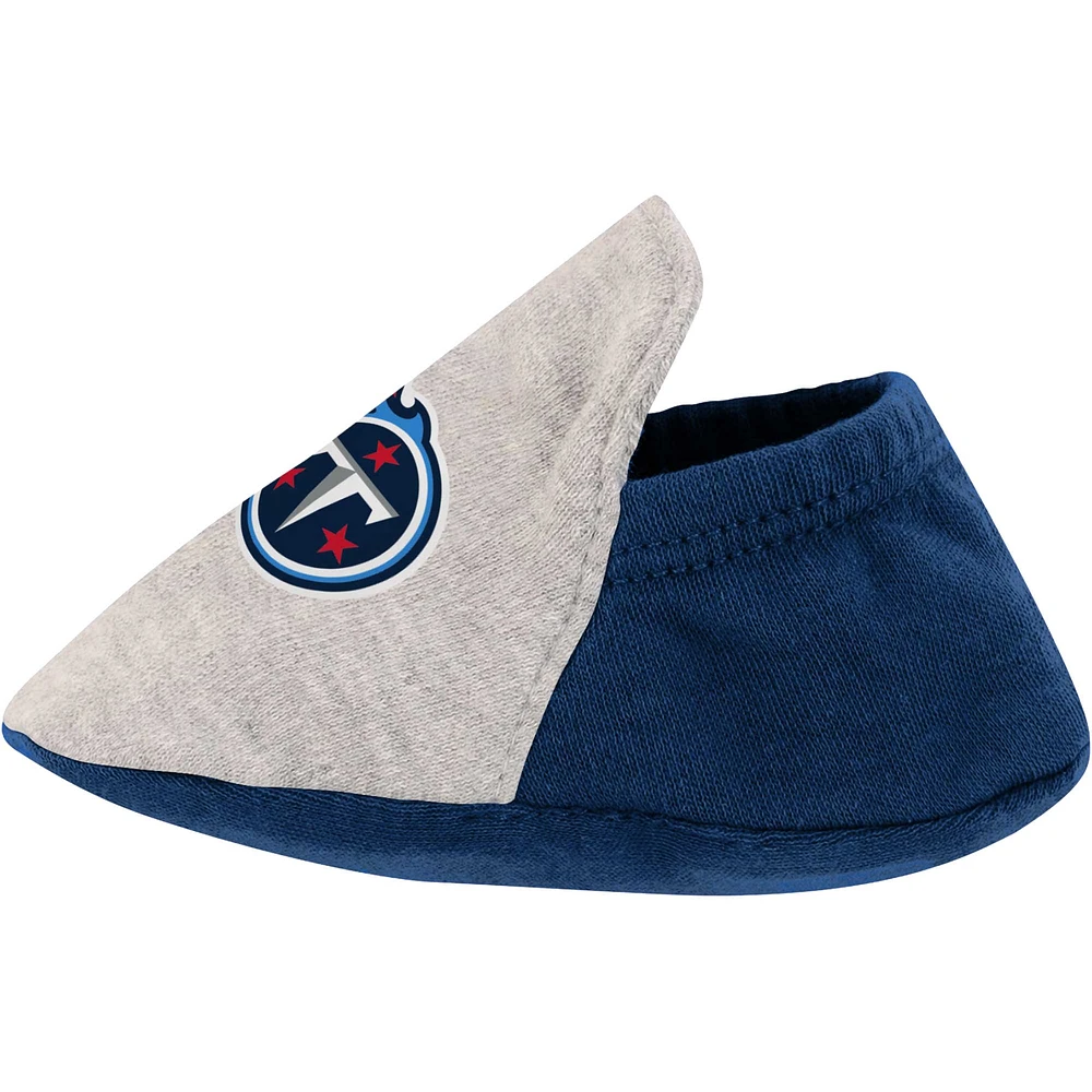 Nouveau-né gris chiné/bleu marine Tennessee Titans ensemble trois pièces body, jupe et chaussons