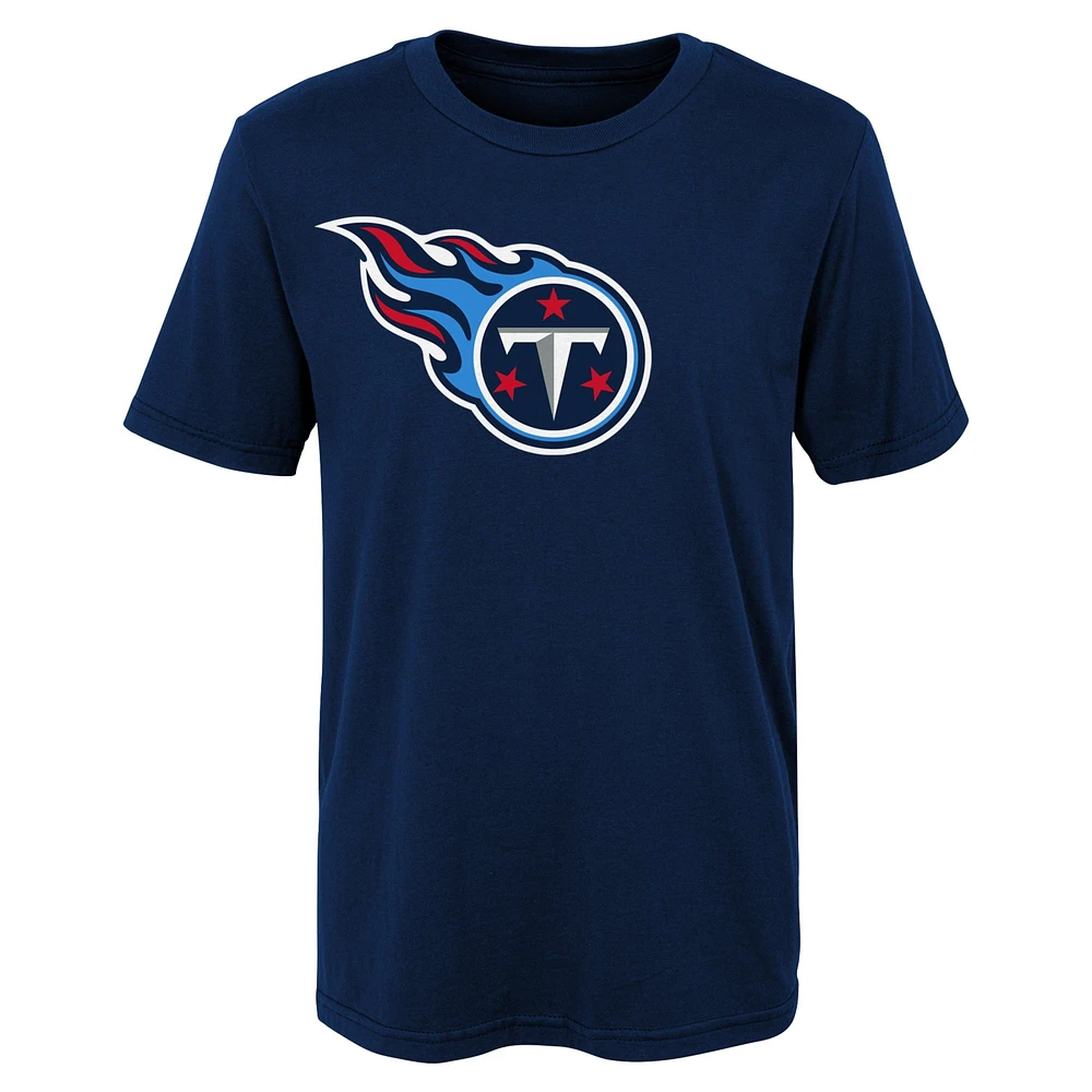 T-shirt avec logo principal des Tennessee Titans, bleu marine préscolaire