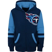 Sweat à capuche entièrement zippé bleu marine Tennessee Titans Stadium préscolaire