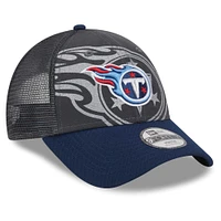 Casquette ajustable New Era Graphite/Marine Tennessee Titans Reflect 9FORTY préscolaire