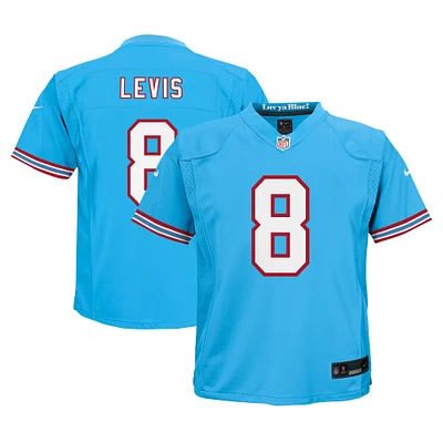 Maillot de jeu joueur alternatif Nike Will Levis bleu clair des Tennessee Titans pour enfants d'âge préscolaire