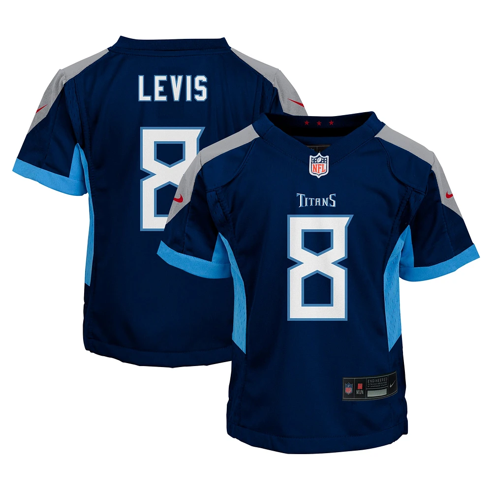 Maillot de jeu Nike Will Levis Navy Tennessee Titans pour enfant d'âge préscolaire