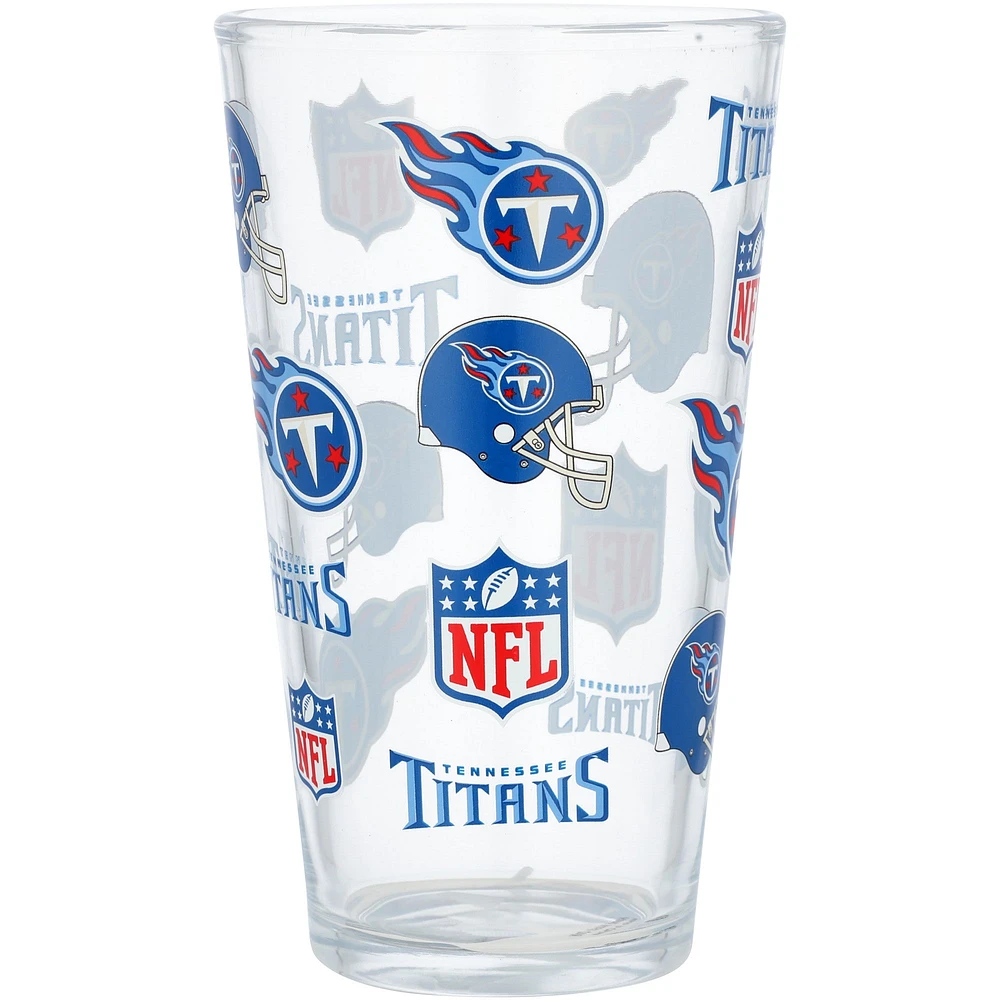 Titans du Tennessee 16 oz. Verre à pinte à imprimé intégral