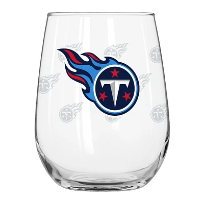 Verre à boisson incurvé avec logo gravé satiné des Titans du Tennessee de 16 oz