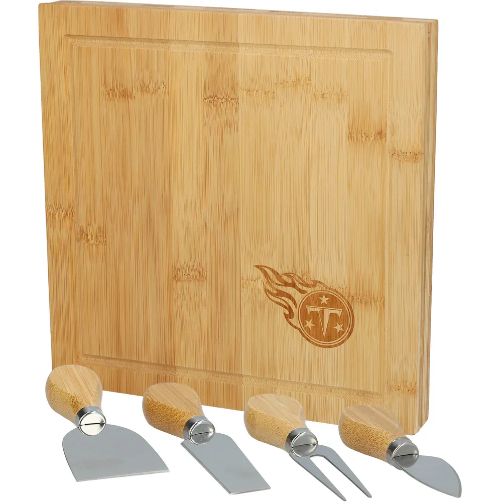 Lids Tennessee Titans Bamboo Cutting & Serving Board with Utensils