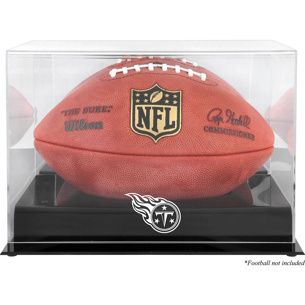 Vitrine de présentation du logo de football à base noire des Tennessee Titans avec dos en miroir