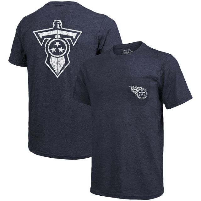 T-Shirt à Poche Tri-Mélange Majestic Threads Tennessee Titans - Bleu Marine