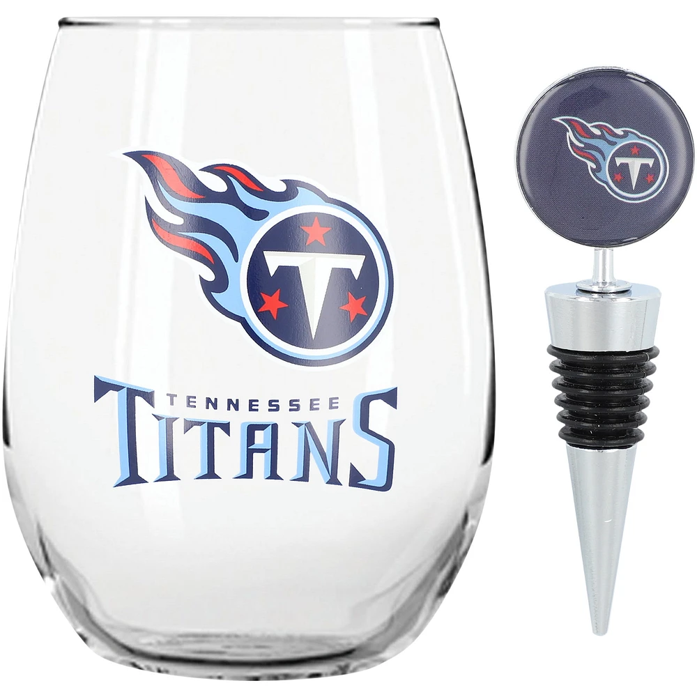 The Memory Company Tennessee Titans 15oz. Stemless Tumbler With Wine Bottle Stopper