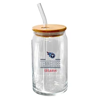 The Memory Company Tennessee Titans 16oz. Verre à bière Classic Crew avec couvercle en bambou